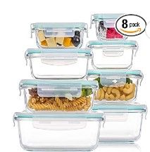 Photo 1 of 8 Pack Glass Food Storage Containers with Lids