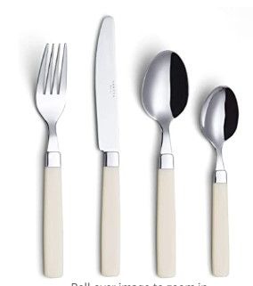 Photo 1 of ANNOVA 16 Pcs Stainless Steel Flatware Cream 