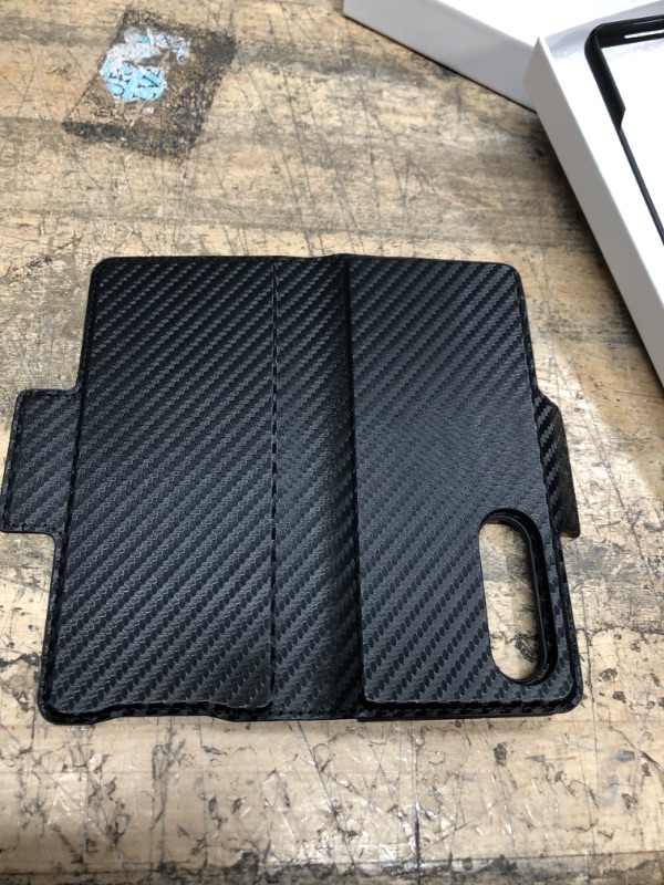 Photo 3 of CENMASO Aramid Fiber Case for Samsung Galaxy Z Fold 3 Black 