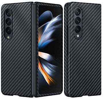 Photo 1 of CENMASO Aramid Fiber Case for Samsung Galaxy Z Fold 3 Black 