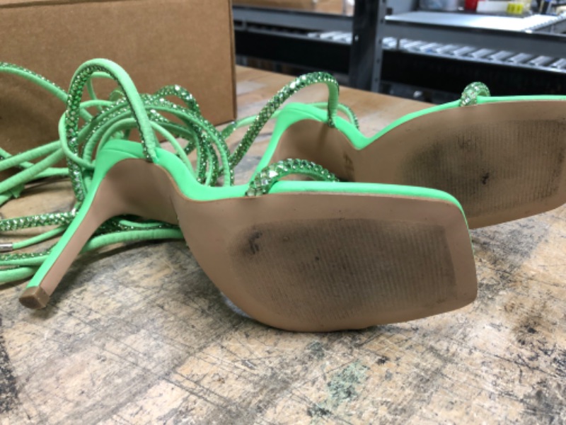 Photo 1 of ***DAMAGED SHOOLACE***
Steve Madden Women's Uplift Heeled Sandal 8.5 Light Green 
