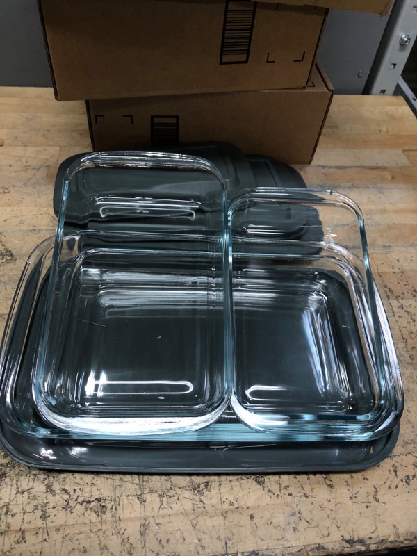 Photo 1 of 8-Piece Deep Glass Baking Dish Set with Plastic lids