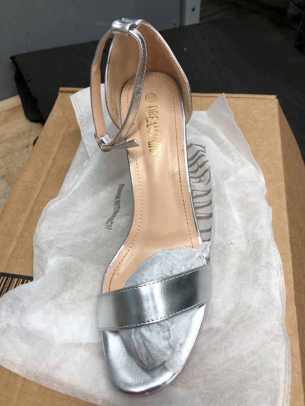 Photo 1 of DREAM PAIRS Women's Karrie High Stiletto Pump Heeled Sandals ( silver) size (10)
