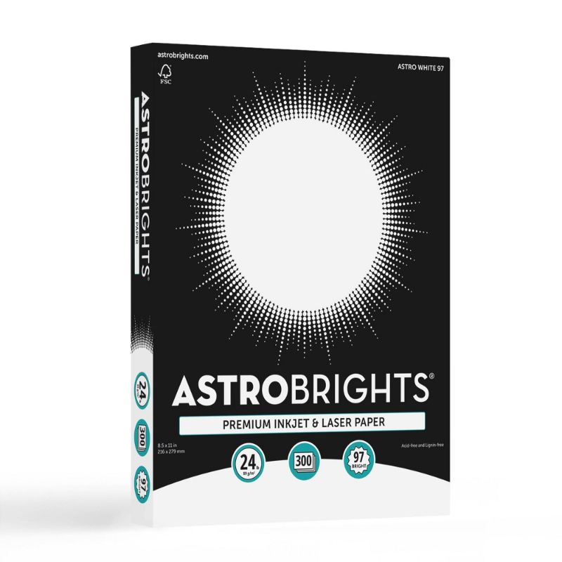 Photo 1 of 8.5"x11" 300-Sheet Premium Inkjet & Laser Printer Paper White - Astrobrights
2 x packs