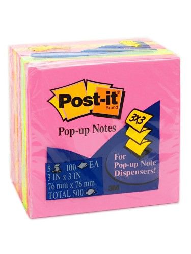 Photo 1 of BUNDLE OF 4---Pop-up Notes Neon Assortment 3 in. X 3 in., 5 Pads, 100 Sheets
