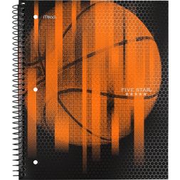 Photo 1 of BUNDLE OF 6---Five Star Wide Ruled 1 Subject Sport Spiral Notebook Basketball

