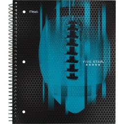 Photo 1 of BUNDLE OF 6--Five Star Wide Ruled 1 Subject Sport Spiral Notebook Football/BASEBALL

