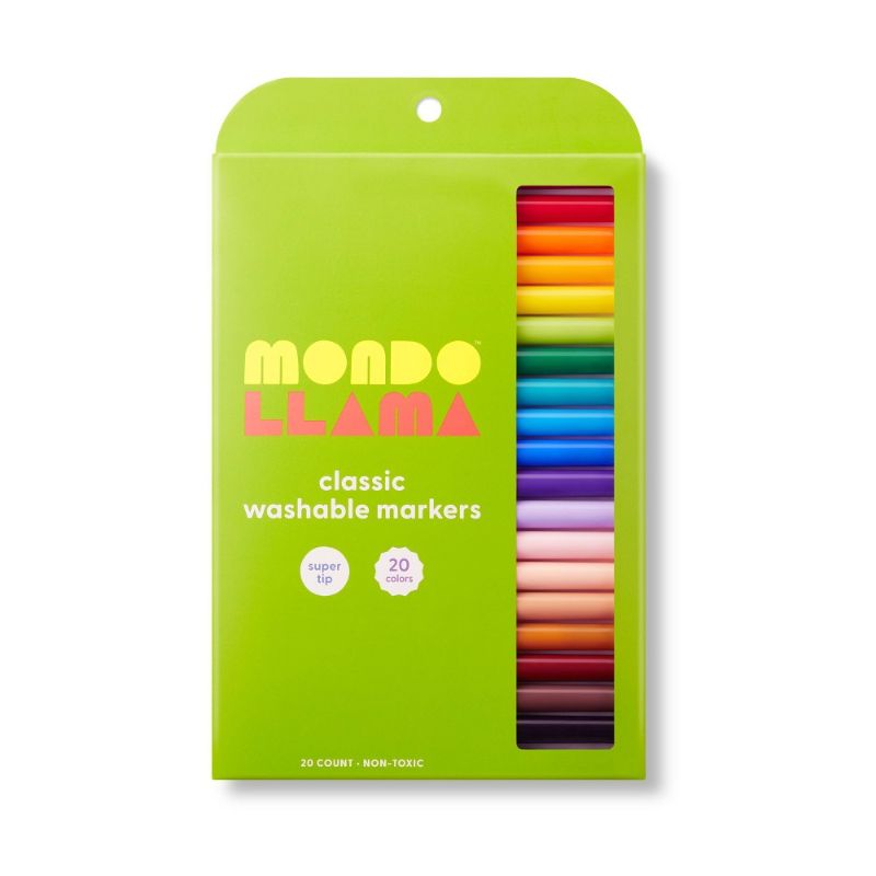 Photo 1 of 20ct Washable Markers Super Tip Classic Colors - Mondo Llama™
2 x units