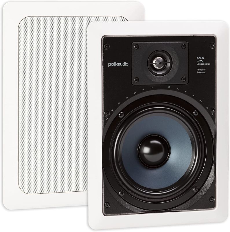 Photo 1 of Polk Audio - RC65i 2-way In-Wall 6.5" Speakers (Pair, White) - Perfect for Damp and Humid Indoor/Outdoor Placement - White
