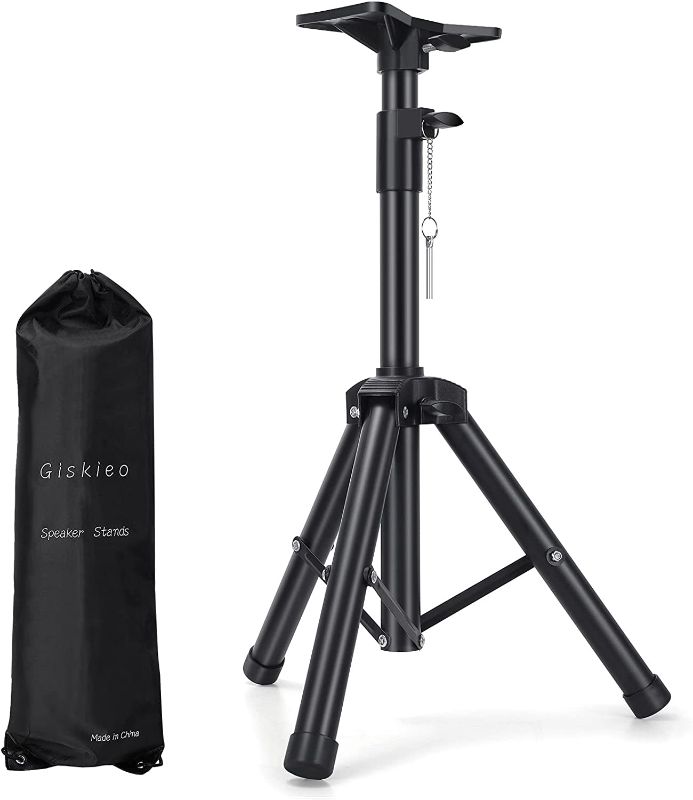 Photo 1 of Studio Monitor Speaker Stand Adjustable Tripod DJ PA Speaker Stand Professional Tripod Structure, Adjustable Height,Giskieo Heavy Duty Adjustable PA DJ Speaker Stand 30" to 44" Steel?Carry Bag
