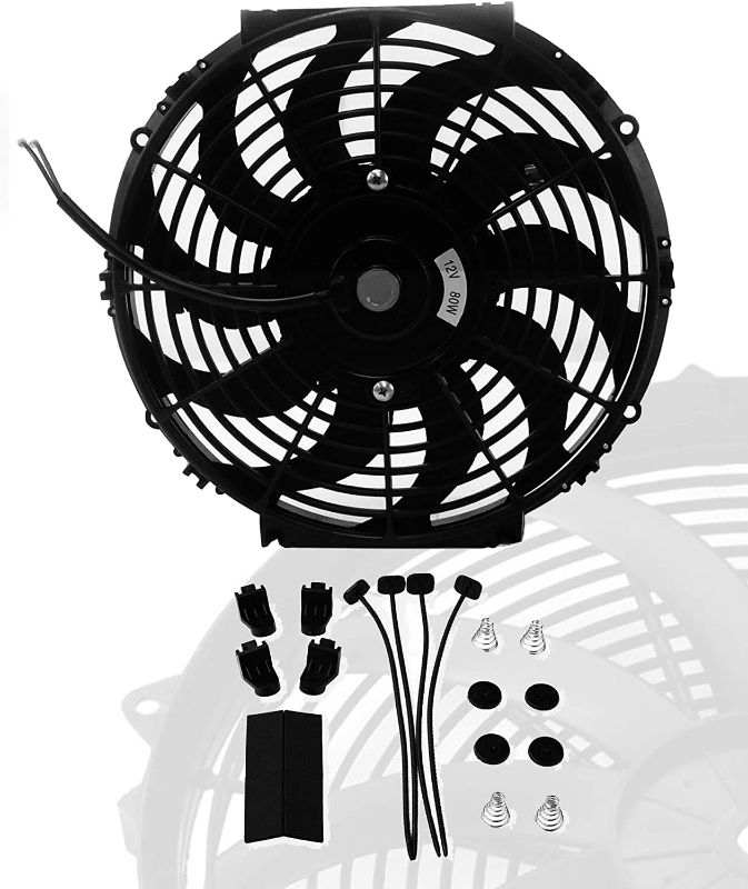 Photo 1 of 16" inch Universal Slim Fan Push Pull Electric Radiator Cooling 12V Mount Kit