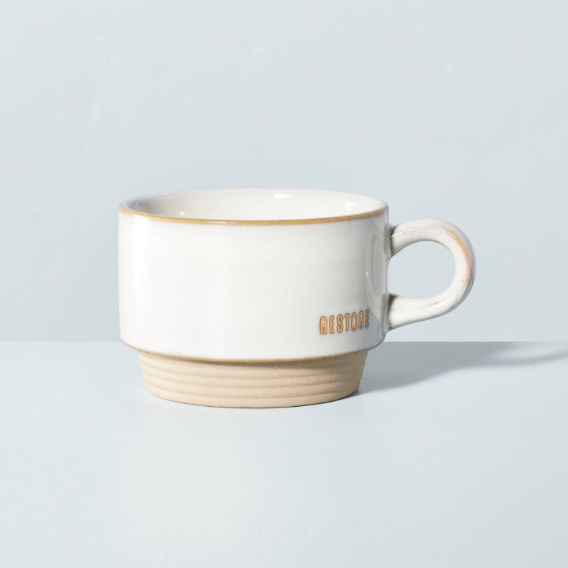 Photo 1 of 10oz Restore Stoneware Mug with Exposed Base Light Gray - Hearth & Hand™ with Magnolia
