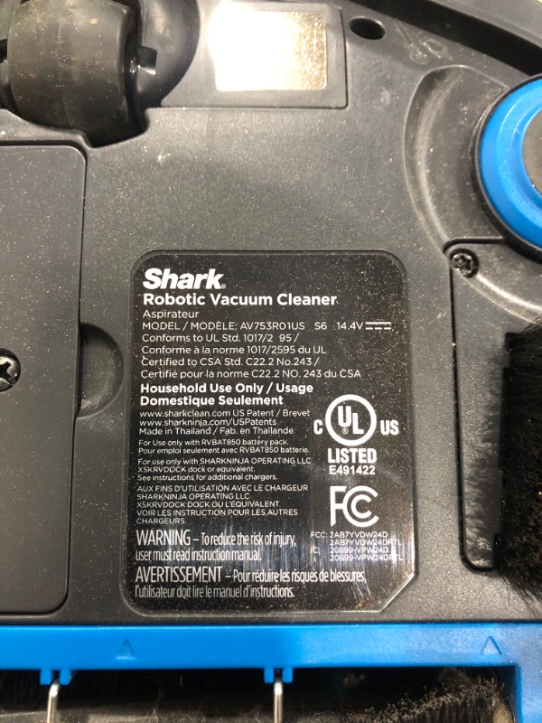 Photo 7 of **NON FUNCTIONAL USE FOR PARTS ONLY**Shark ION Robot Vacuum AV753, Wi Fi Connected, 120min Runtime, Works with Alexa, Multi Surface Cleaning