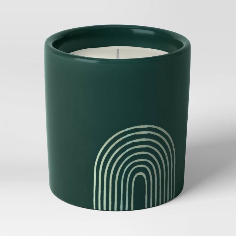 Photo 1 of 15oz Cylindrical Ceramic Arch Citronella Candle Deep Green - Project 62™,  4.92 Inches (H) x 4.92 Inches (W) x 4.92 Inches (D)