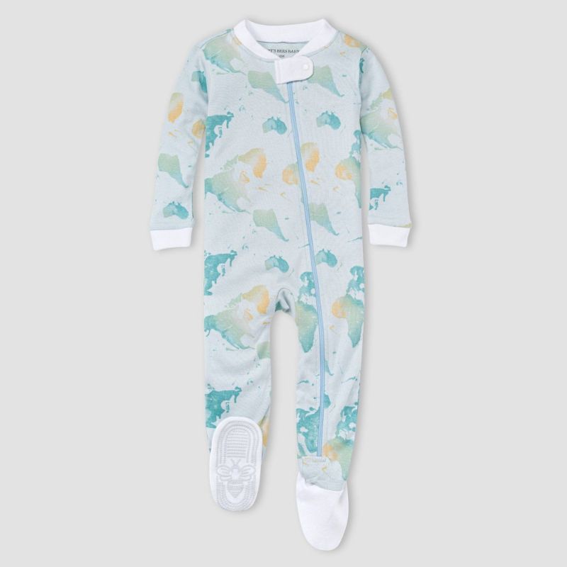 Photo 1 of Burt's Bees Baby® Baby Boys' 2pc World Map Snug Fit Footed Pajama - 18mos
