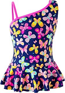 Photo 1 of Girls One-Piece Swimsuit, Vivid Butterfly Floral Unicorn Printing Swimwear, Beach Bathing Suit for Vacation - 4-5t