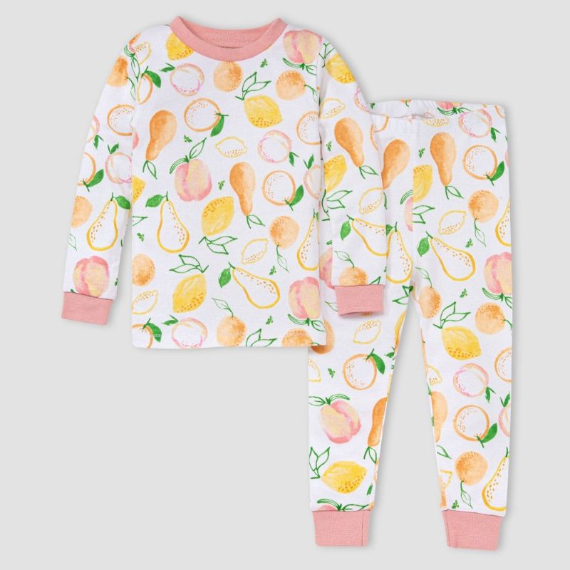 Photo 1 of Burt's Bees Baby® Toddler Girls' 2pc Fruit Print Snug Fit Pajama Set - 3t
