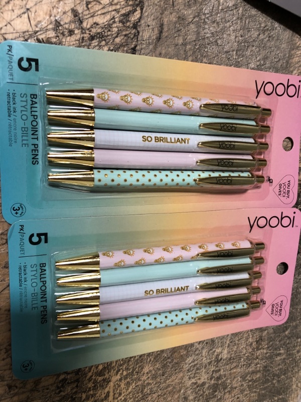 Photo 2 of 5ct Retractable Gel Pens Set Black - Yoobi™ - 2pck