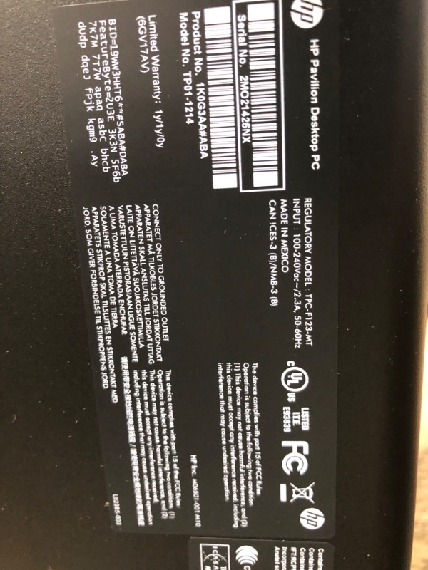 Photo 7 of HP Pavilion TP01-1000 TP01-1030 Desktop Computer - Intel Core i3 10th Gen i3-10100 Quad-core (4 Core) 3.60 GHz - 8 GB RAM DDR4 SDRAM - 512 GB SSD - Windows 10 Home 64-bit - Intel UHD Graphics 630 DDR4