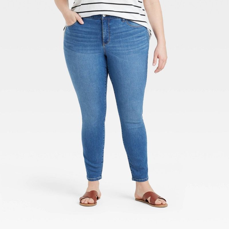 Photo 1 of Women's Plus Size Mid-Rise Skinny Jeans - Ava & Viv™
