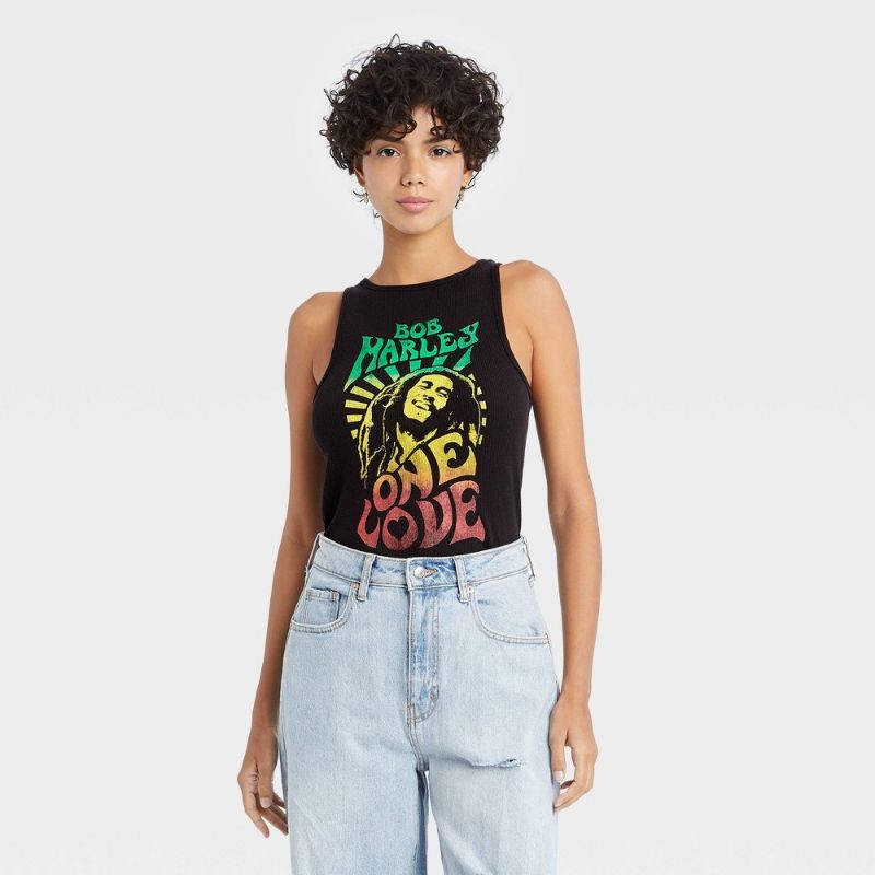 Photo 1 of Women's Bob Marley One Love Ribbed Graphic Tank Top -
SIZE XXL
