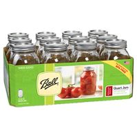 Photo 1 of Ball Regular Mouth 32-Ounces Mason Jar with Lids and Bands, Clear, 12 pack