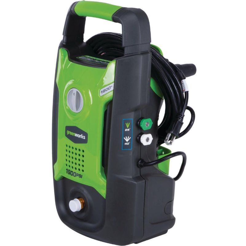 Photo 1 of **Missing Items**Greenworks 1600 PSI 1.2 GPM Pressure Washer (Upright Hand-Carry) PWMA Certified
