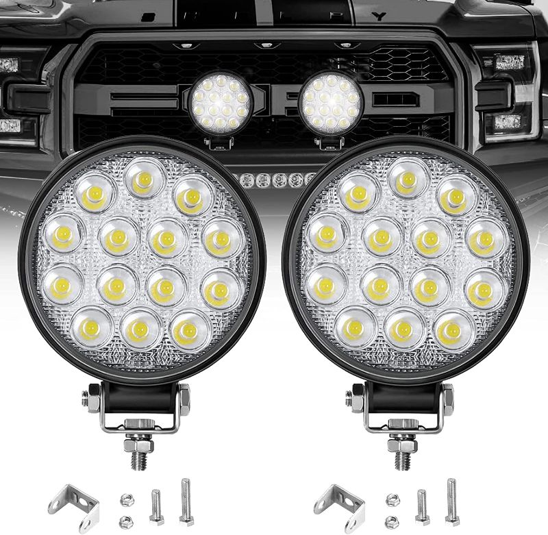 Photo 1 of 4.5" Round LED Work Light Bar 140W Waterproof Spot Flood Off Road Driving Light for Jeep,SUV Truck, Hunters
