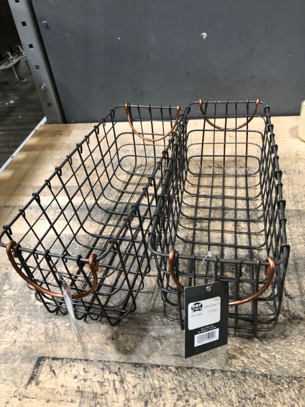 Photo 4 of 16X6X6 Wire Tank Top Basket with Handle Copper - Threshold 2 PACK 