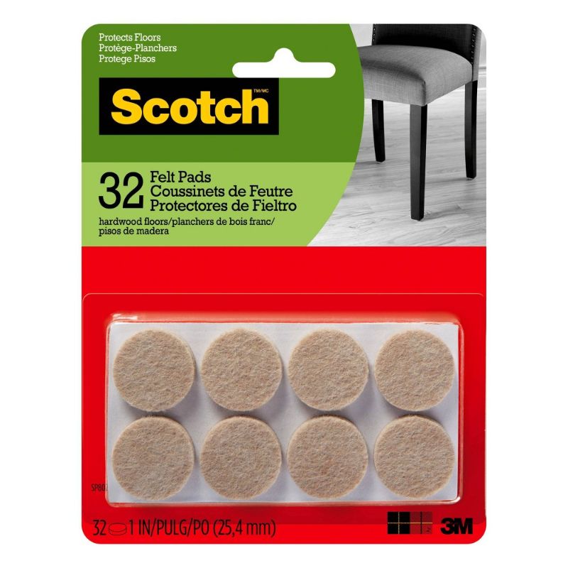 Photo 1 of 2pk---Scotch 1" 32pk Felt Pads Beige
