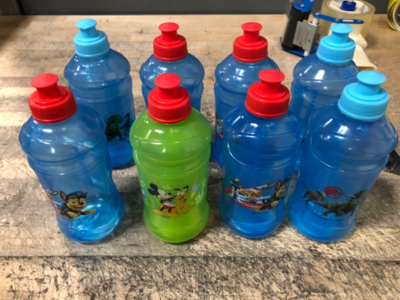 Photo 1 of bundle of 8 kids assorted water bottles