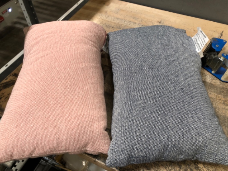 Photo 1 of 2 PK Chambray Lumbar Throw Pillow - Threshold™ 2 COLORS CORAL BLUE
