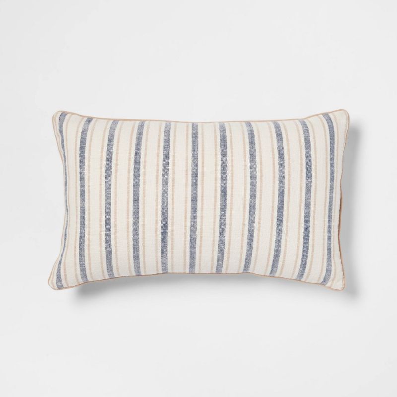 Photo 1 of 2 PK----Woven Striped with Plaid Reverse Throw Pillow - Threshold™
