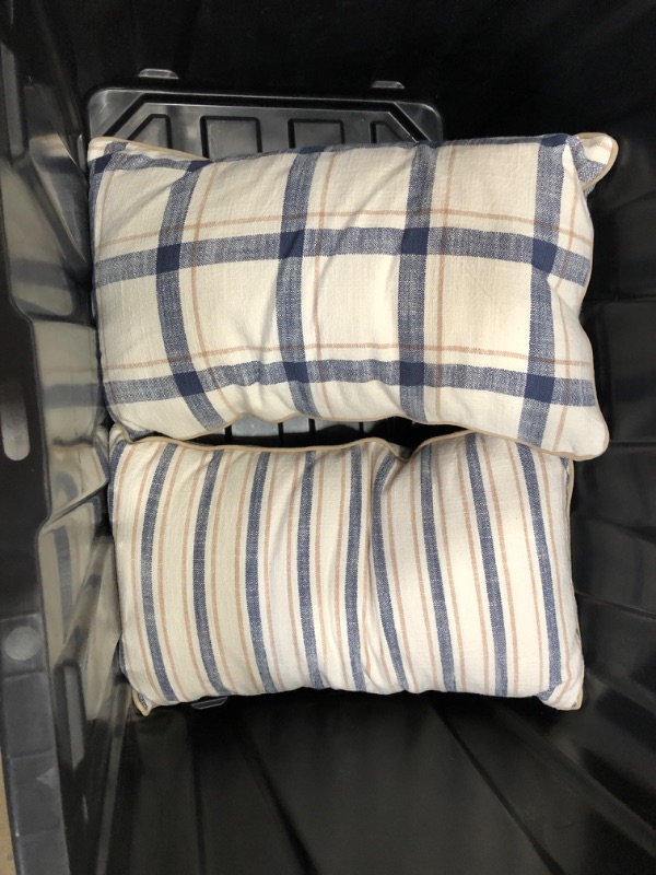 Photo 2 of 2 PK----Woven Striped with Plaid Reverse Throw Pillow - Threshold™
