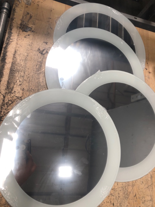 Photo 1 of 4 PACK --ROUND WHITE EDGE MIRROR 