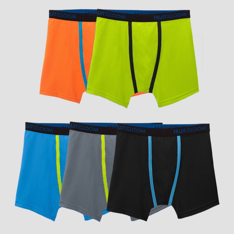 Photo 1 of Fruit of the Loo Boys' 5pk Breathable Icro-esh Boxer Briefs - Colors Vary- M10-12
