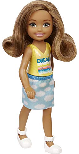 Photo 1 of Barbie Chelsea Doll (6-inch Brunette) Earing Skirt with Cloud Print
