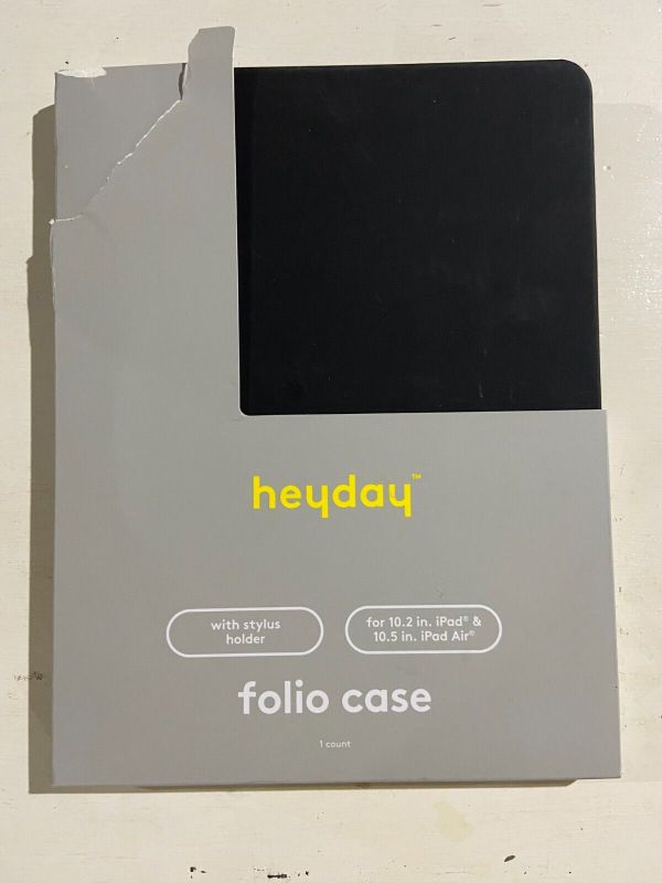 Photo 1 of Heyday Black Folio Case Adjustable Stand & Stylus Holder 10.2 10.5 iPad Air A012
