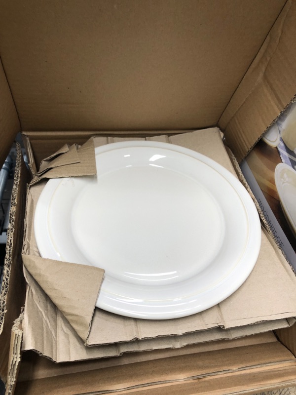 Photo 2 of 16pc Porcelain Woodbridge Dinnerware Set White - Threshold™

