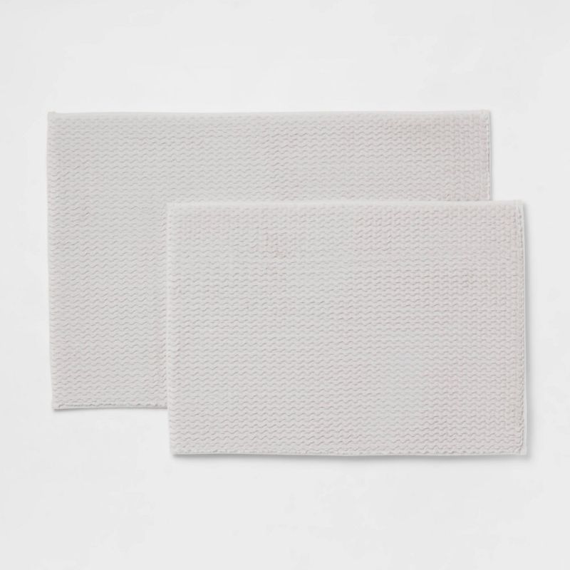 Photo 1 of 2pk Fuzzy Foam Bath Rug - Threshold™
grey 