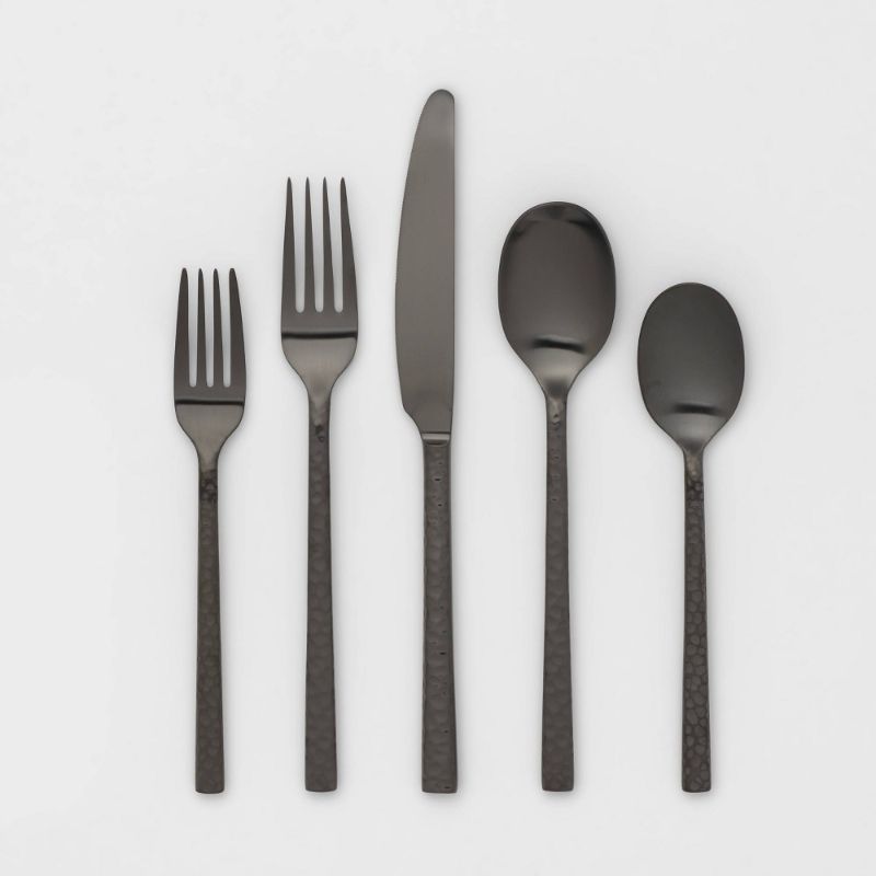 Photo 1 of 20pc Stainless Steel Marsio Matte Silverware Set Black - Project 62™
