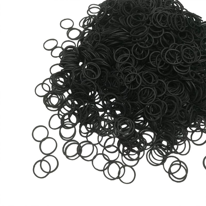 Photo 1 of 3 PACKS Mini Rubber Bands, Soft Elastic Bands, Premium Small Tiny Black Rubber Bands for Kids Hair, Braids Hair, Wedding Hairstyle (1000 Pieces, Black)
