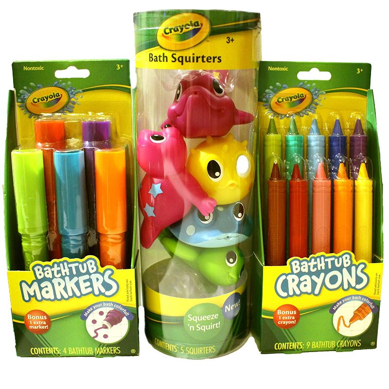 Photo 1 of "Crayola Bath Time Fun Bundle Including Bathtub Markers, Bathtub Crayons and Bath Squirters"
