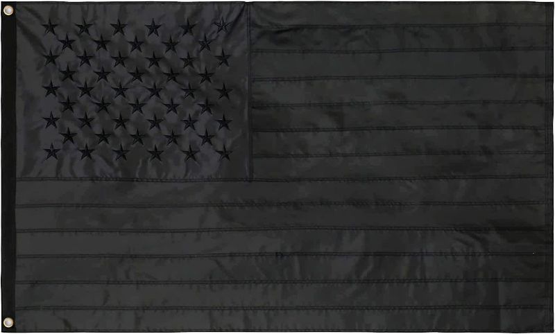 Photo 1 of All Black American Flag 3x5 ft US Flag Blackout Tactical- Black US Flag- Nylon Cloth
