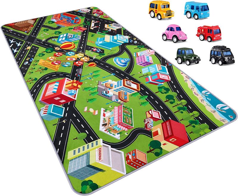 Photo 1 of artyKindom Kids Carpet Playmat Rug - Fun City Traffic Game Carpet FOR BABIES