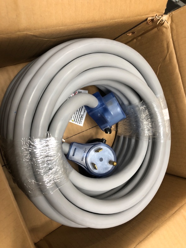 Photo 1 of Elecstream Tech RV Power Extension Cord,Nema TT-30P to TT-30R,30Amp Male to Female with Grip Handle (30M/30F - 36FT, Gray) 30M/30F - 36FT Gray