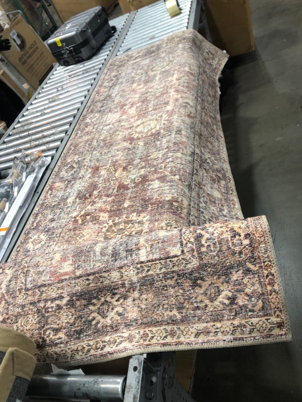 Photo 2 of Amber Lewis x Loloi Georgie Collection GER-06 Bordeaux / Antique 3' x 10' Runner 3' x 10' Bordeaux / Antique Runner