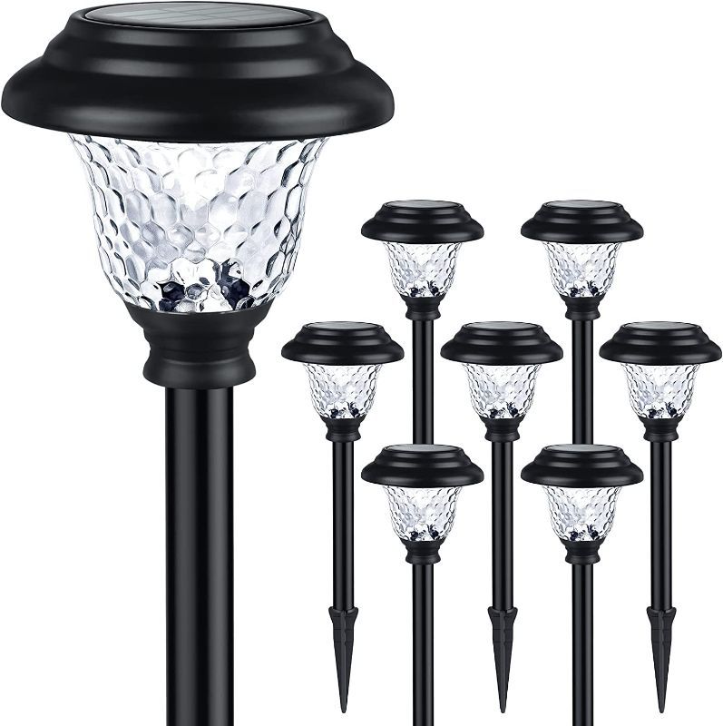 Photo 1 of ***Color: Brown*** Balhvit Glass Solar Lights Outdoor, 9 Pack Super Bright Solar Pathway Lights, Up to 12 Hrs Long Last Auto On/Off Garden Lights Solar Powered Waterproof, Stainless Steel LED Landscape Lighting for Yard
May need new rechargeable batteries