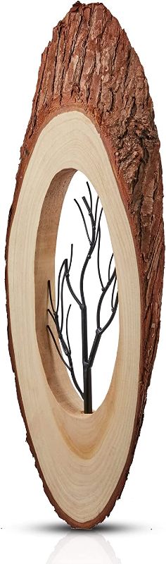 Photo 1 of branchish Wood And Iron Tree Sculpture Hanging Wall Decor - Handmade Rustic Farmhouse Wooden Wall Decoration - Modern House Decor - 23" x 8" x 2" , 2 lb- Unique Gift For Women And Men
