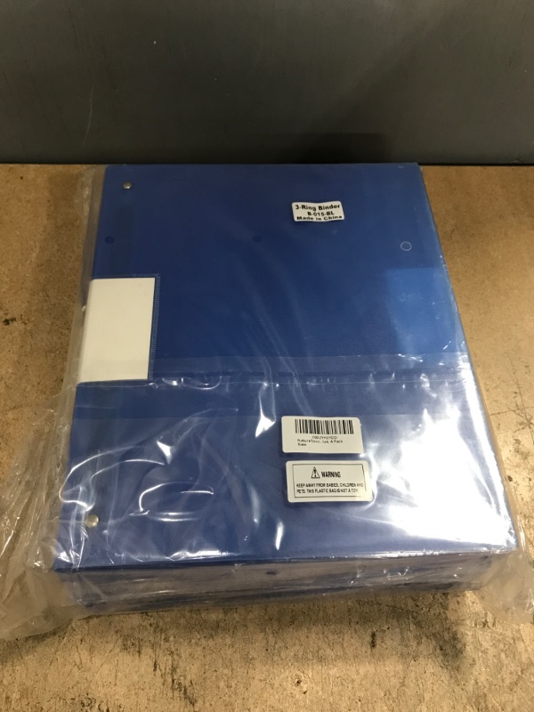 Photo 2 of NatureTouch 3 Ring Binder, 1.5 Inch Binder Organizer Holds 8.5'' x 11'' Paper, Large Clear View Binder with Clear Pocket Sleeves, Translucent Blue, 4 Pack